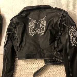 VINTAGE leather cropped jacket